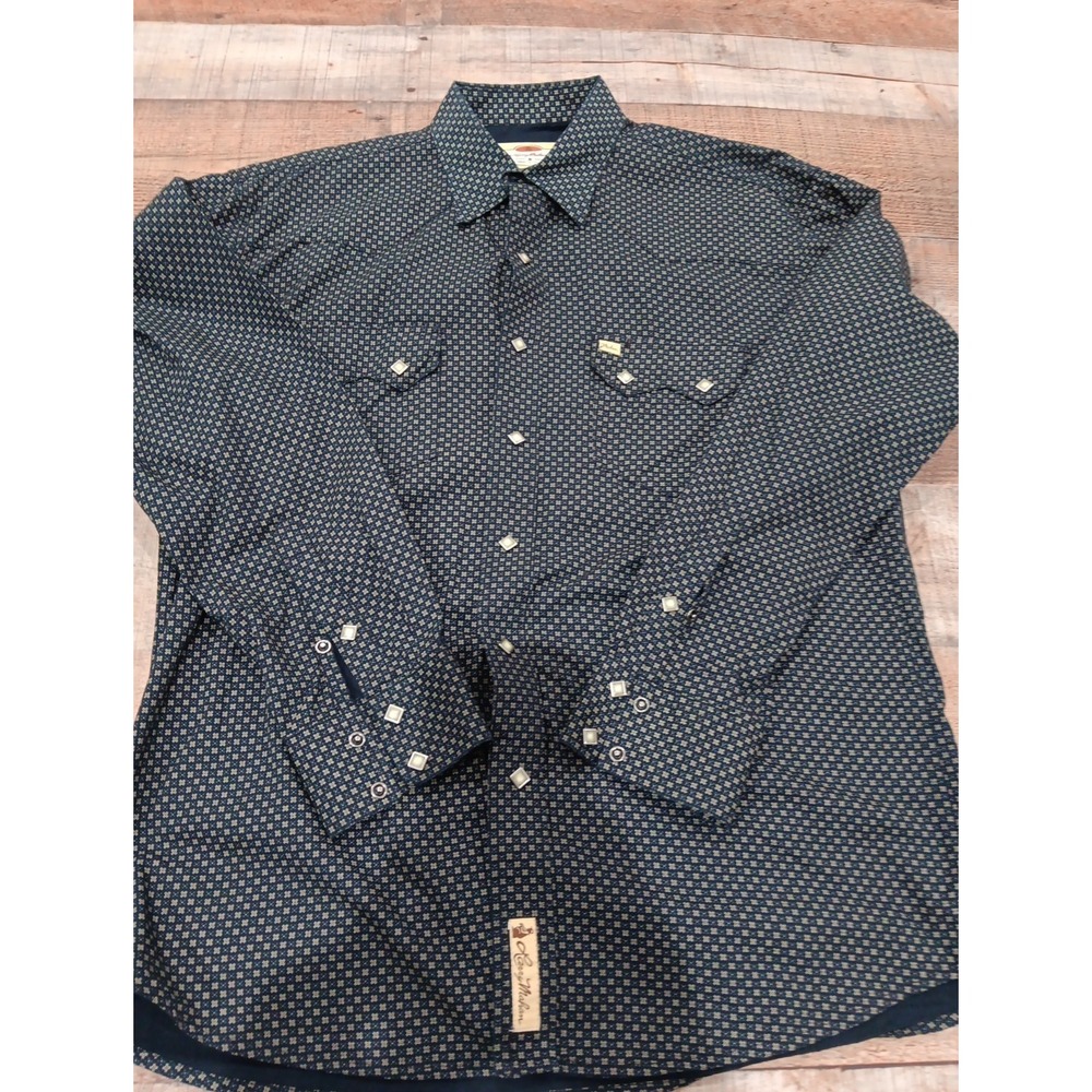 Larry Mahan Cowboy Collection Button Up Sz XL Tooth Pockets Rare 2646